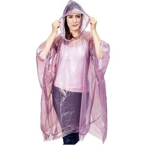 *SOLD* Adult rain poncho with drawstrings - purple